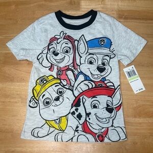 Paw Patrol Nickelodeon Kids Size 4 NWT Graphic Gray Character Tee Girls Boys